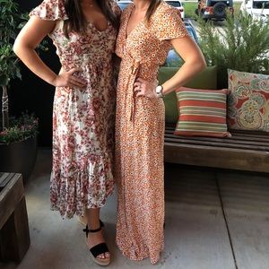 VICI Orange Floral Maxi Dress
